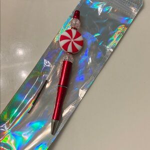 Red and White Peppermint Pen